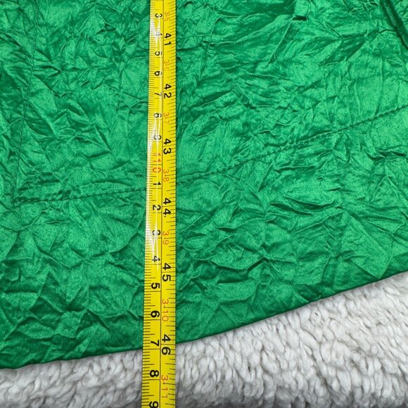 Ganni Ruched Crinkled Satin Midi Dress Women's Bright Green, Size 36 (US 4) NWOT - Picture 7 of 9